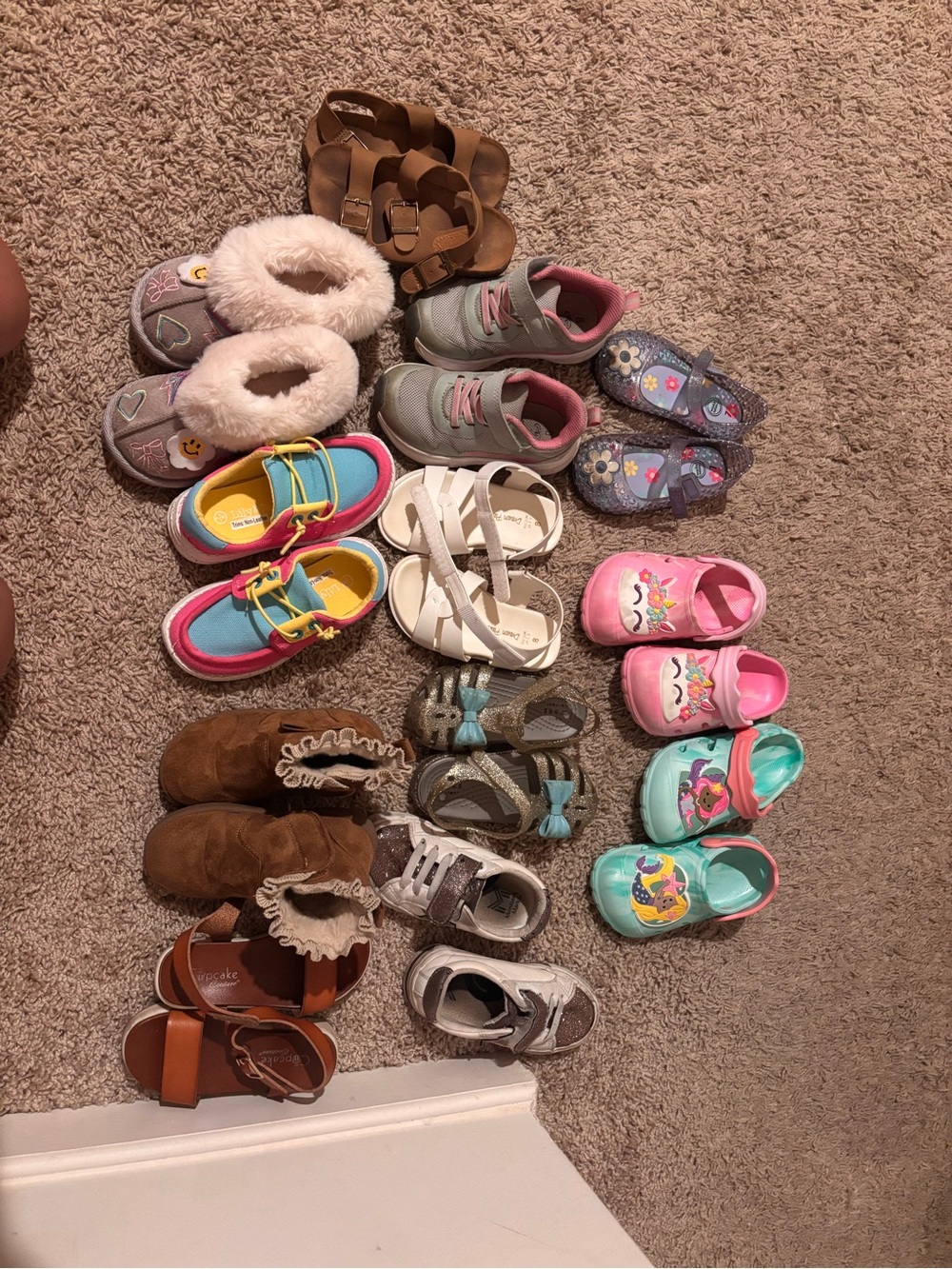 Assorted Kids Sandals and Slip-On Shoes - Pink, Brown, Teal, Gray